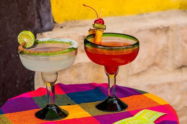 Local drinks on table Tlaquepaque-near Guadalajara-Jalisco-Mexico